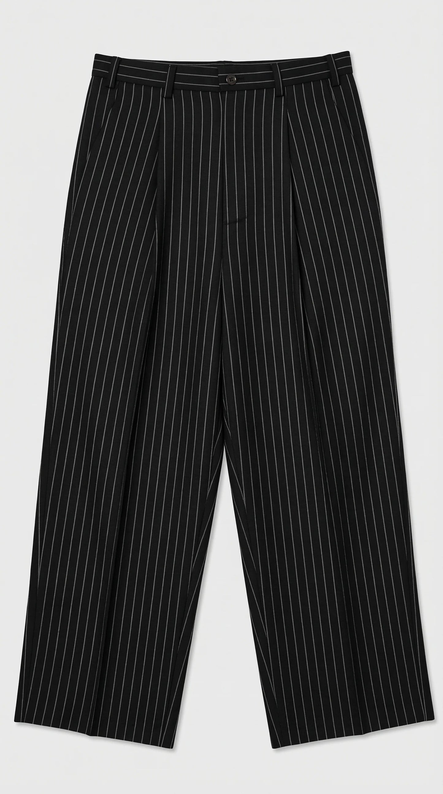Pinstripe pleated pants 1