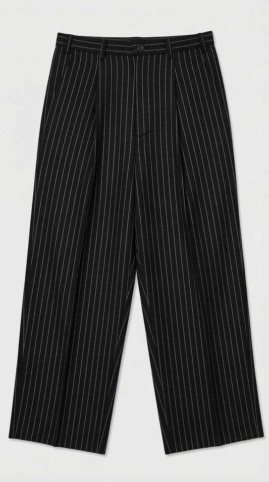 Pinstripe pleated pants 1