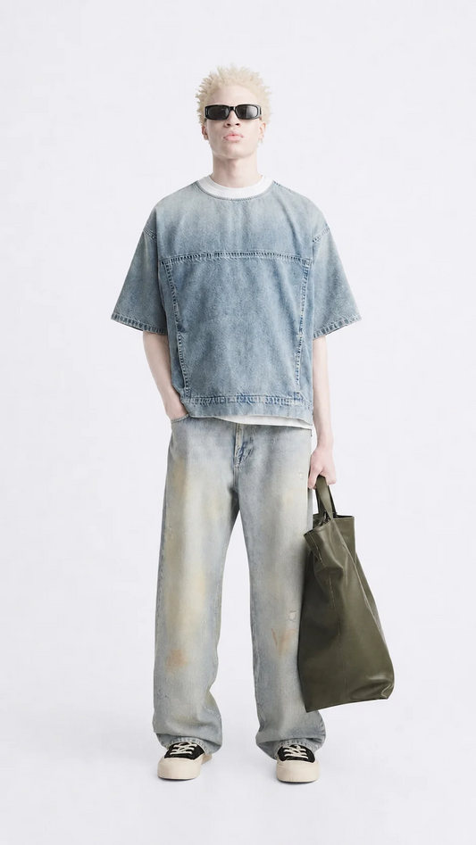 Denim T-shirt .