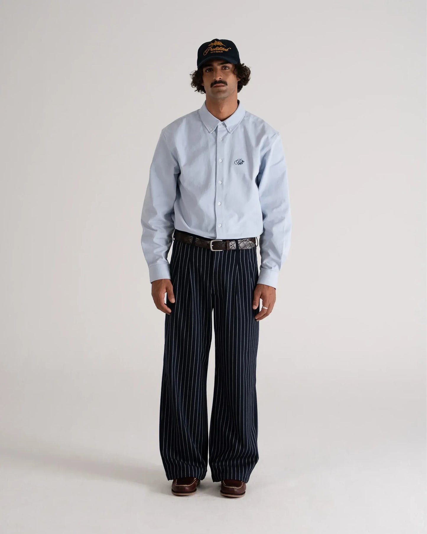 Pinstripe pleated pants 1